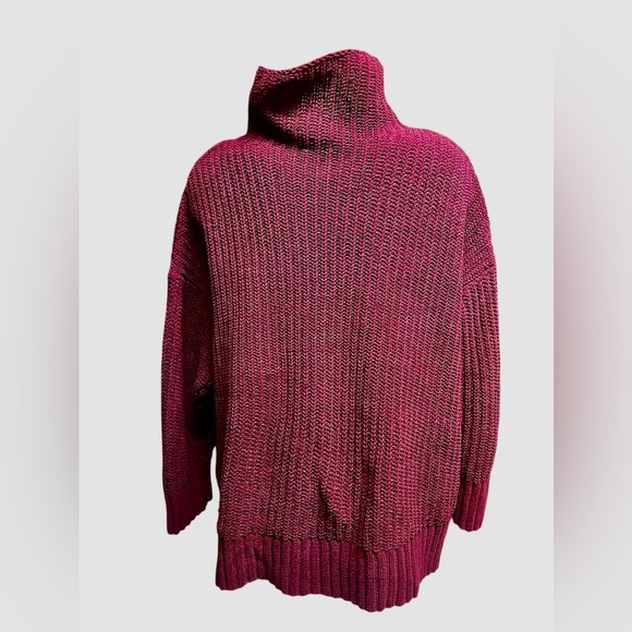 AERIE Women's Cozy Knit Sweater - Burgundy knit size L - Picture 2 of 3